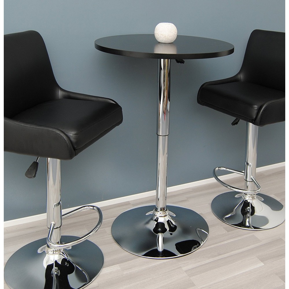 Height-adjustable cocktail table with black top